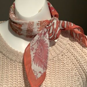 ANTHROPOLOGIE NWT Multi-Patterned Bandana One Size Coral/Pink/Cream